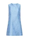 Dolce & Gabbana Floral Quilted Jacquard Mini A-line Dress In Blue