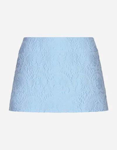 DOLCE & GABBANA FLORAL QUILTED JACQUARD MINISKIRT