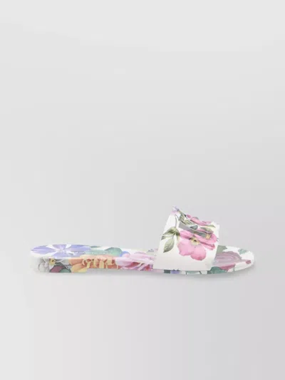 Dolce & Gabbana Floral Rubber Beach Slides In White