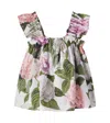 Dolce & Gabbana Ruffled Floral Print Top In Multi
