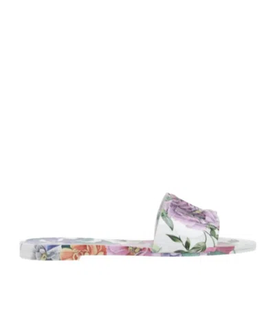 DOLCE & GABBANA DOLCE  GABBANA FLORAL PRINTED BEACH SLIDES