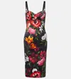 Dolce & Gabbana Anemone Floral Satin Bustier Dress In Multi