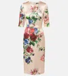 Dolce & Gabbana Women Satin Dress With Iconic Floral Print In Multicoloured