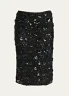 Dolce & Gabbana Lace Midi Skirt With Sequins In Black