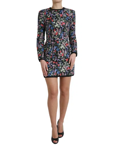 Dolce & Gabbana Floral Sheath Mini Dress Elegance In Multicolor