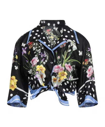 Dolce & Gabbana Floral Shirt In Black