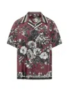 Dolce & Gabbana Bouquet Fiori Short Sleeve Notched Collar Shirt In Pink