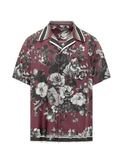 Dolce & Gabbana Camp-collar Floral-print Silk-twill Shirt In Multi