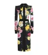 Dolce & Gabbana Calf-length Cady Shirt Dress With Peony And Rose Print