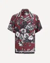 Dolce & Gabbana Bouquet Fiori Short Sleeve Notched Collar Shirt In Red