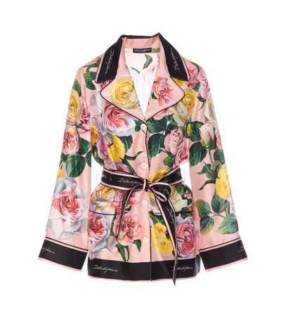 Dolce & Gabbana Floral Shirt In Pink