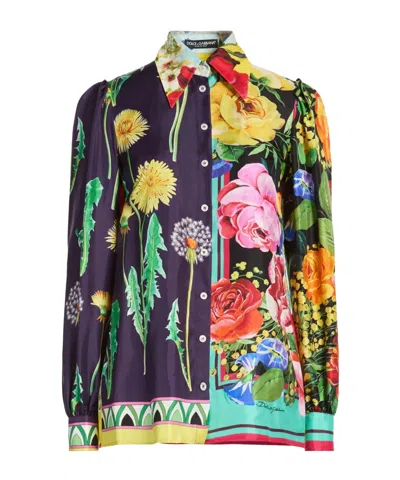 Dolce & Gabbana Floral Shirts  Blouses In Black