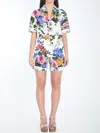 Dolce & Gabbana Multicolor Bermuda Shorts With All-over Floral Pattern Print In Cotton Woman In Multi