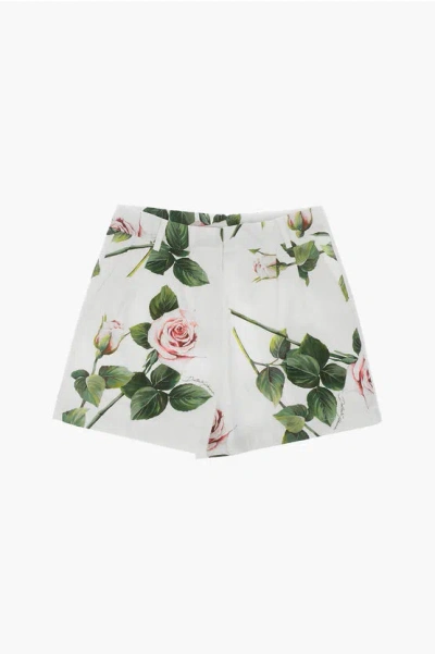 Dolce & Gabbana Floral Shorts In White