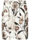 Dolce & Gabbana Beige Bermuda Short With Flower Print