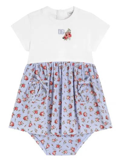 Dolce & Gabbana Babies' Floral Side-pocket Dress In Multi