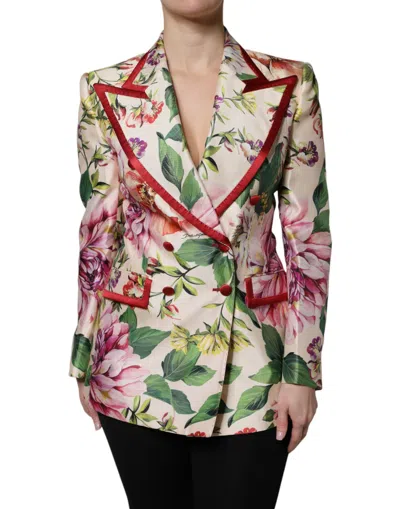 Dolce & Gabbana Floral Silk Blazer In Multi