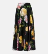 Dolce & Gabbana Floral Print Charmeuse Midi Skirt In Multicoloured