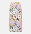 Dolce & Gabbana Stertch Silk Skirt With Multicolor Floral Print In Multicoloured