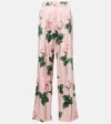 Dolce & Gabbana Floral Silk-blend Satin Palazzo Pants In Pink