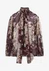 Dolce & Gabbana Silk Blouse With Floral Print In Multi