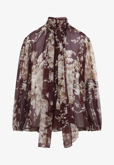 DOLCE & GABBANA FLORAL SILK BLOUSE