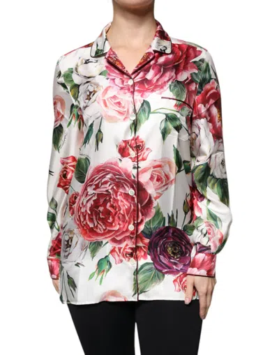 Dolce & Gabbana Floral Silk Blouse In Multi