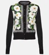 Dolce & Gabbana Floral Print Knit Cardigan With Ribbed Cuffs In Multicoloured