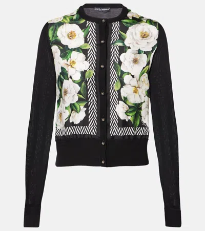 DOLCE & GABBANA FLORAL SILK CARDIGAN