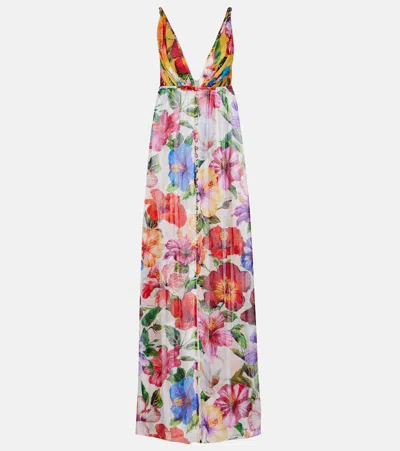 Dolce & Gabbana Floral Silk Chiffon Top In Multi