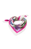 Dolce & Gabbana Flowers And Pink Silk Scarf In Pink