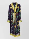 Dolce & Gabbana Floral Silk Long Sleeve Lounge Robe In Multi