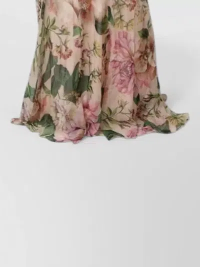 Dolce & Gabbana Floral Silk Maxi Dress Sheer Tiers In Multi