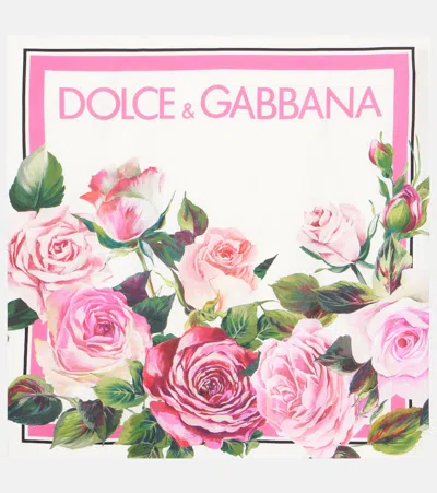 Dolce & Gabbana Floral Silk Scarf In Multicoloured