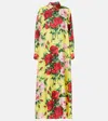 Dolce & Gabbana Bouquet Print Maxi Kaftan Dress In Yellow