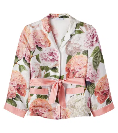 Dolce & Gabbana Kids' Floral Silk Shirt In Multi