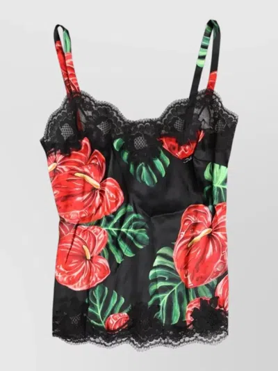 Dolce & Gabbana Floral Silk Tank Lace Camisole Underwear