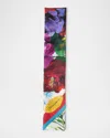 Dolce & Gabbana Floral Silk Twill Skinny Scarf