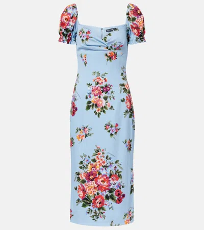 Dolce & Gabbana Floral Silk Dress With Elegant Design In Multi