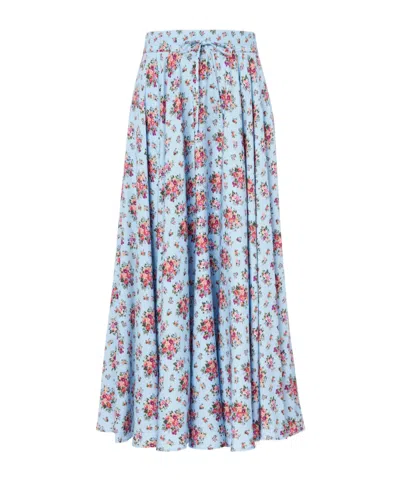 Dolce & Gabbana Floral Silk-blend Midi Skirt In Multi