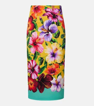 Dolce & Gabbana Floral Silk-blend Pencil Skirt In Multi