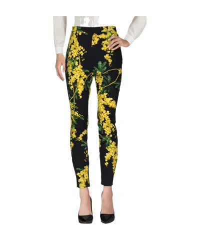 Dolce & Gabbana Floral Skinny Pants In Black
