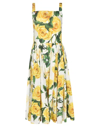 Dolce & Gabbana Floral Sleeveless Dress In Multicolor