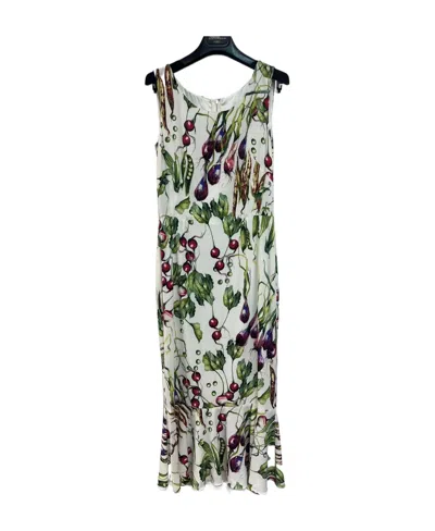 Dolce & Gabbana Floral Sleeveless Dress In White