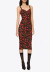 Dolce & Gabbana Stretch Calf-length Corset Dress In Black