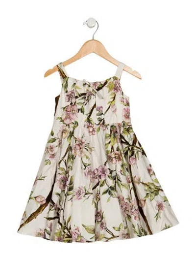 Pre-owned Dolce & Gabbana Babies' Floral Sleeveless Sun Dress In White