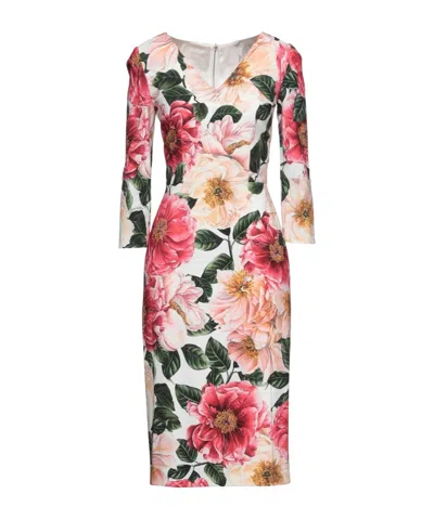 Dolce & Gabbana Floral Slim-fit Dress In Multicolor