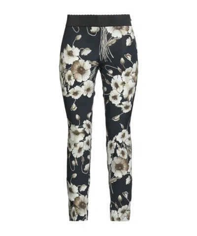 Dolce & Gabbana Floral Slim-fit Pants In Black