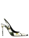 Dolce & Gabbana Printed Leather Slingback Pumps In Multicolor