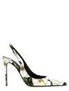 Dolce & Gabbana Printed Leather Slingback Pumps In Multicolor